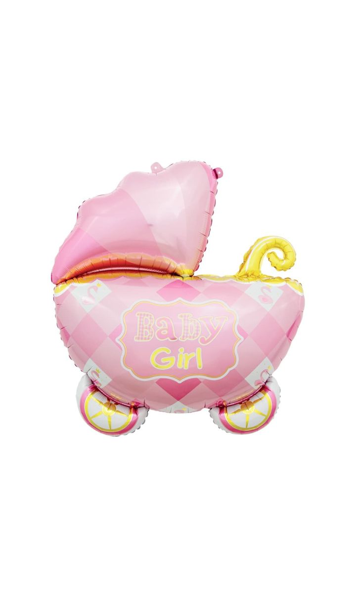 Balon foliowy Wózek Baby Girl różowy, 60 cm