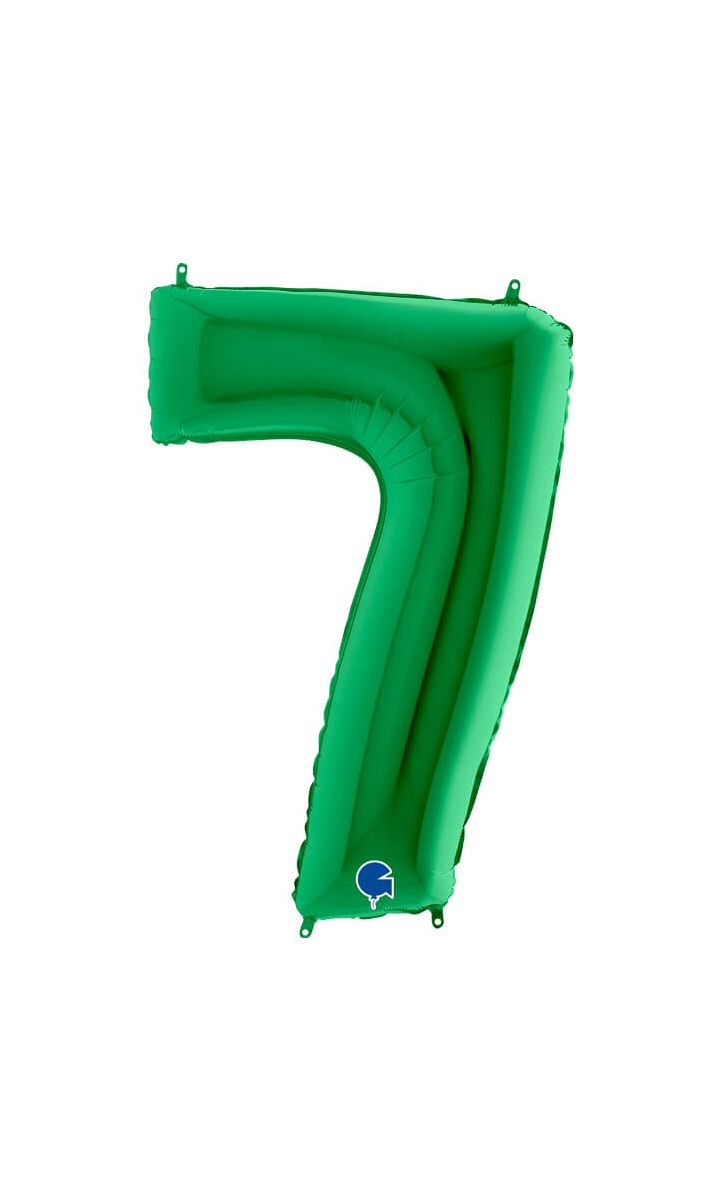 Balon foliowy cyfra 7 zielony, 100 cm