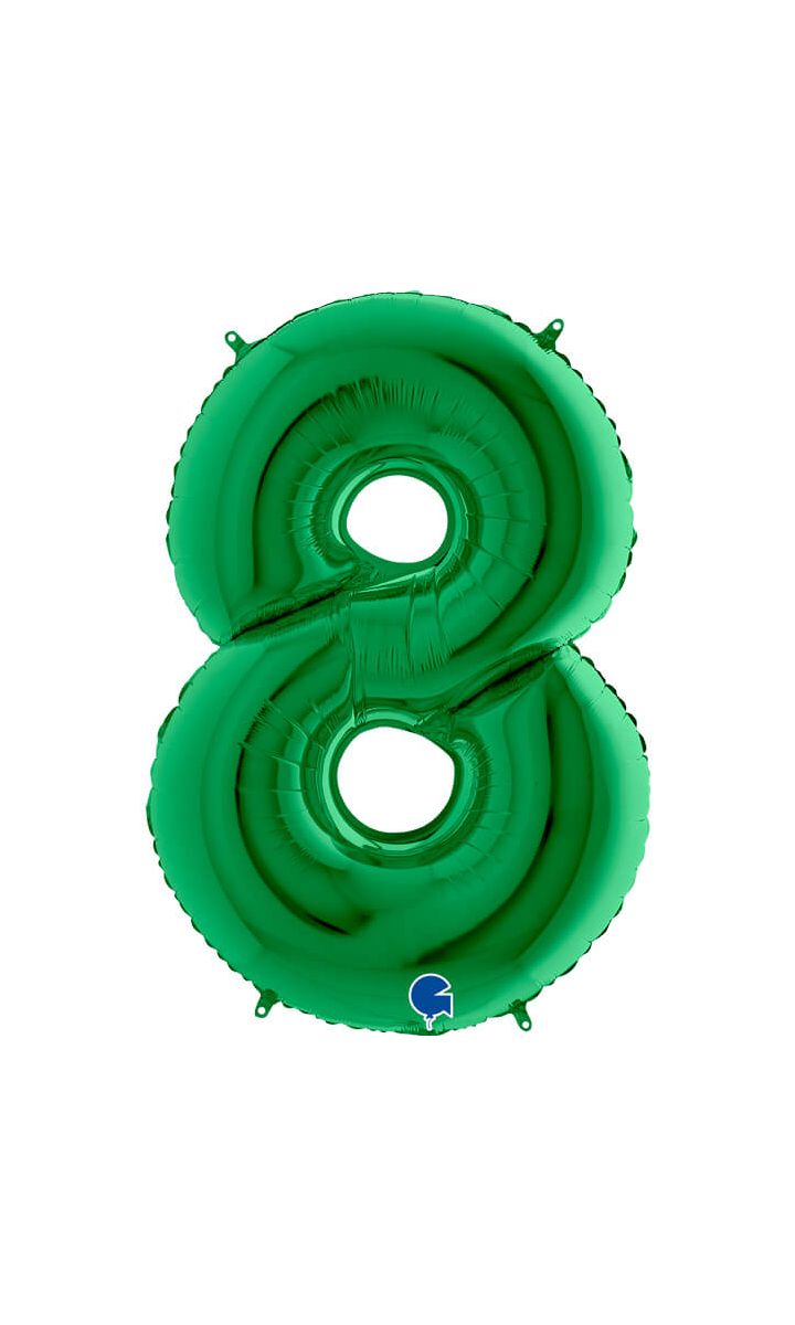 Balon foliowy cyfra 8 zielony, 100 cm