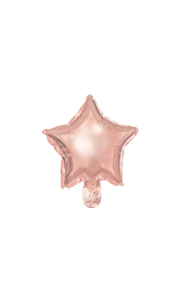 Balon foliowy gwiazdka różowe złoto, 25 cm 3 szt.