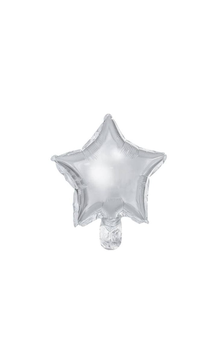 Balon foliowy gwiazdka srebrna, 25 cm 3 szt.