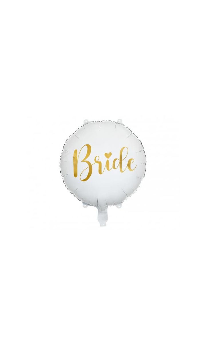 Balon foliowy okrągły Bride biały, 45 cm