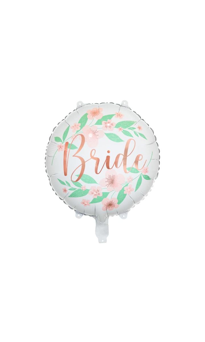 Balon foliowy okrągły Bride kwiaty, 45 cm