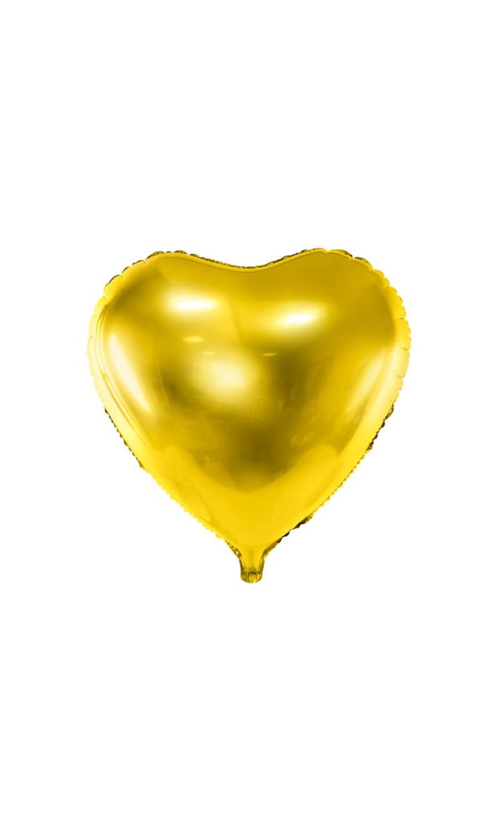 Balon foliowy serce złoty, 45 cm