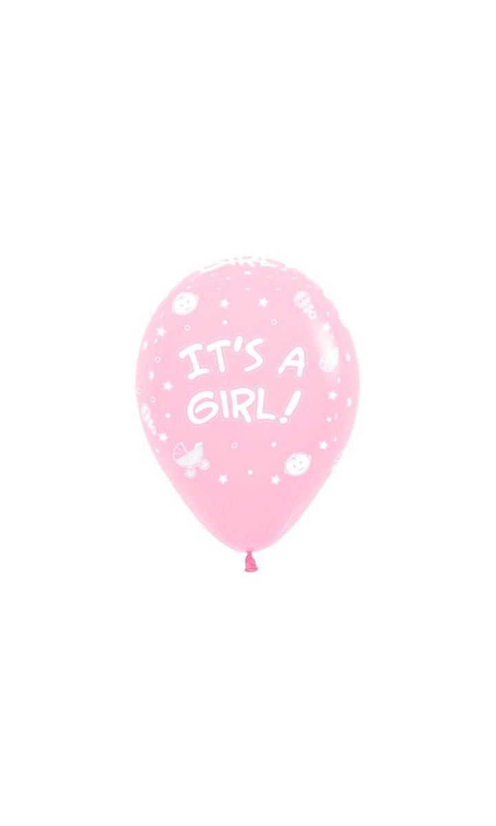 Balony lateksowe It's a girl jasny różowy, 30 cm 3 szt.