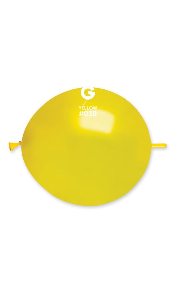 Balony metalizowane do girland żółte, 33 cm 3 szt.