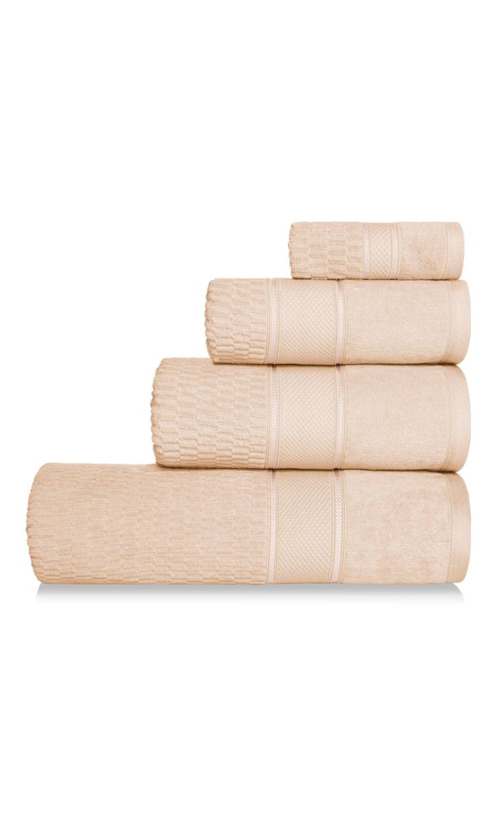 Beżowy Ręcznik Welurowy 100x150 PERU 100% bawełna