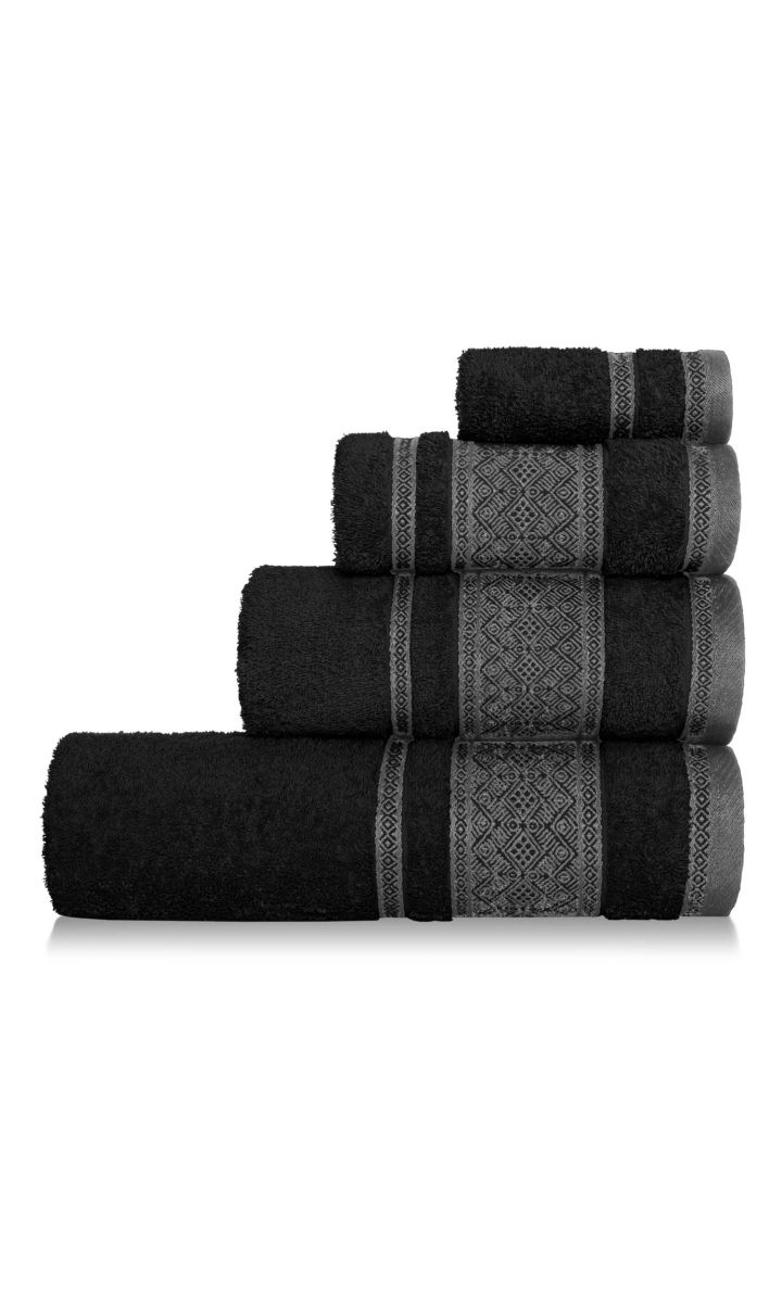 Czarny Ręcznik 50x90 PANAMA 100% bawełna