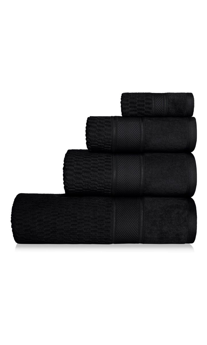 Czarny Ręcznik Welurowy 70x140 PERU 100% bawełna