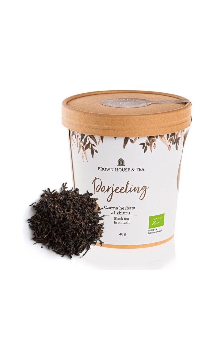 Darejeeling - indyjska organiczna czarna herbata z pierwszego zbioru, 40 g Brown House & Tea