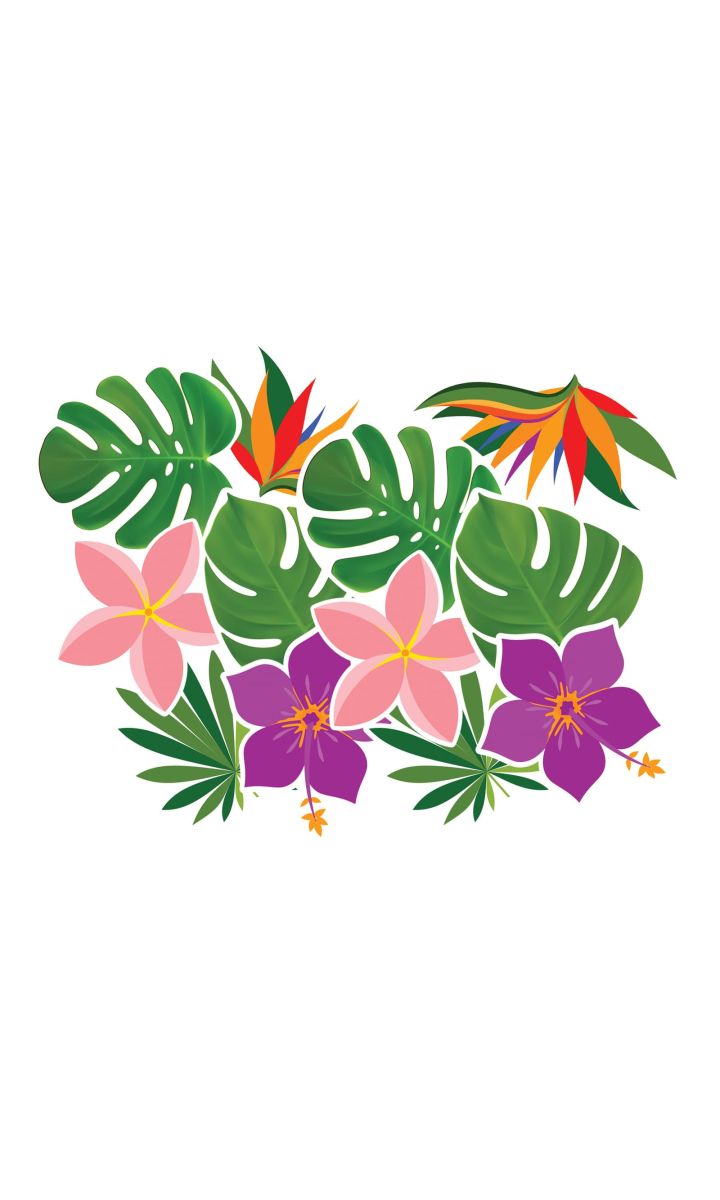 Dekoracja dwustronna papierowa Hawaii Party, 12 szt.