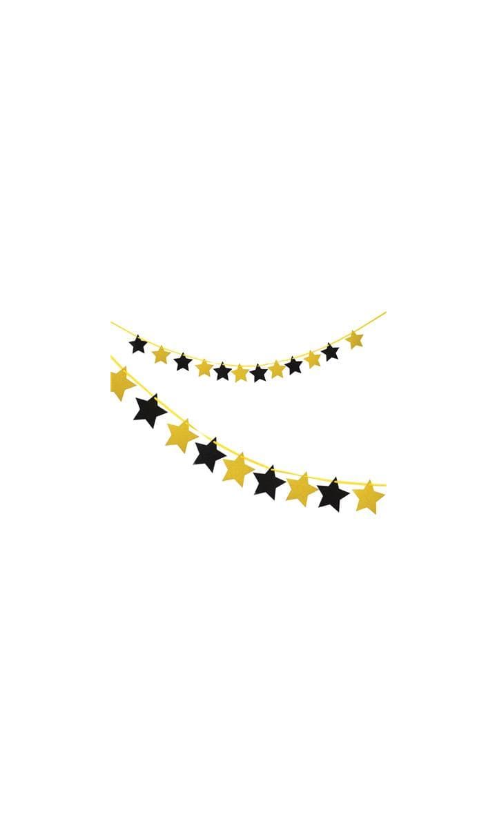 Girlanda gwiazdki złote i czarne, 300 cm