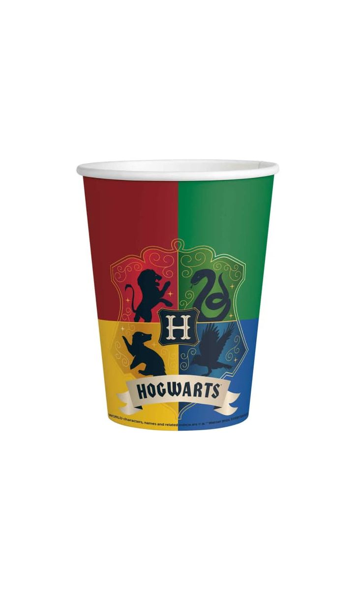 Kubeczki papierowe Harry Potter Hogwart Houses, 8 szt.