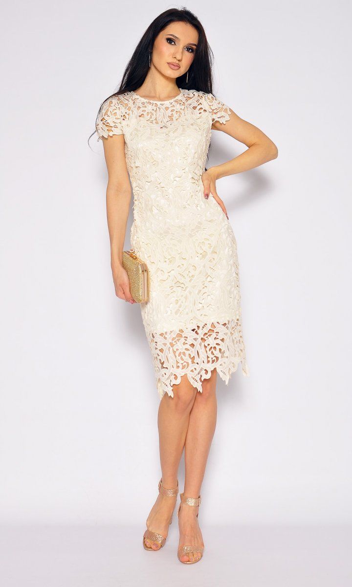 M&M - Elegancka sukienka z gipiury Model:IP-3228 - Rozmiar: 36(S)