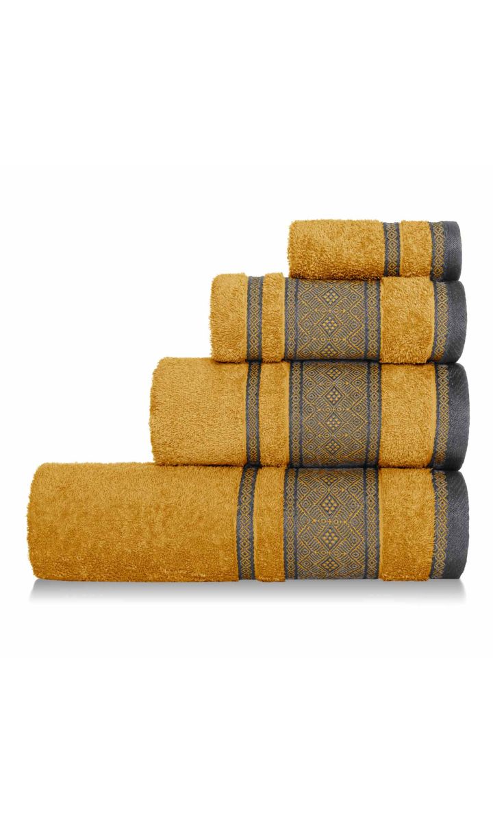 Musztardowy Ręcznik 100x150 PANAMA 100% bawełna