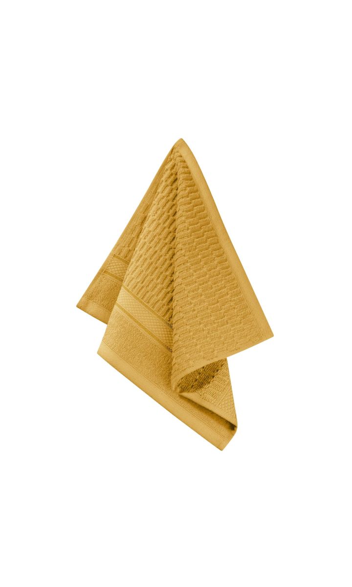 Musztardowy Ręcznik Welurowy 30x30 PERU 100% bawełna