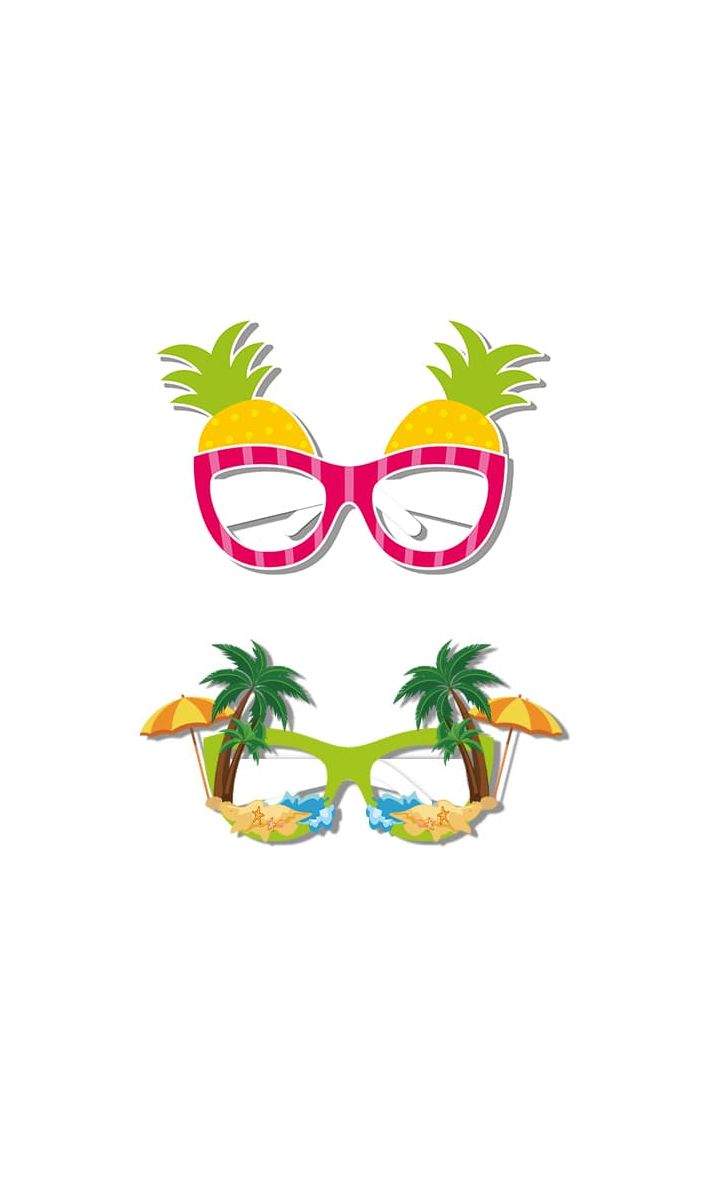 Okulary papierowe Ananas Plaża, 2 szt.