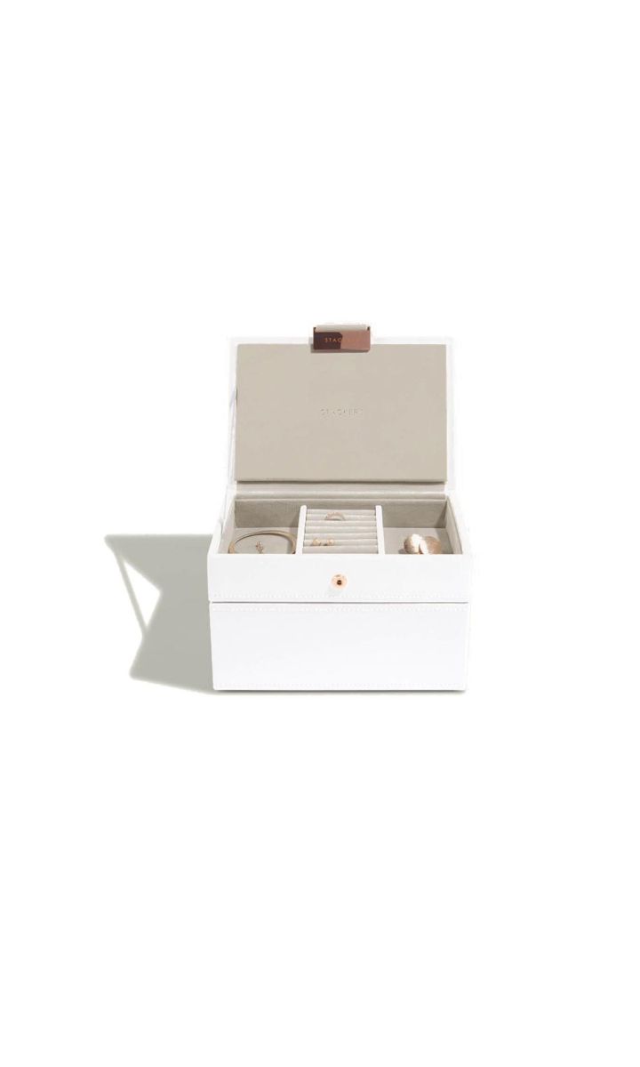 Pudełko na biżuterię podwójne (białe + różowe złoto) Mini Stackers