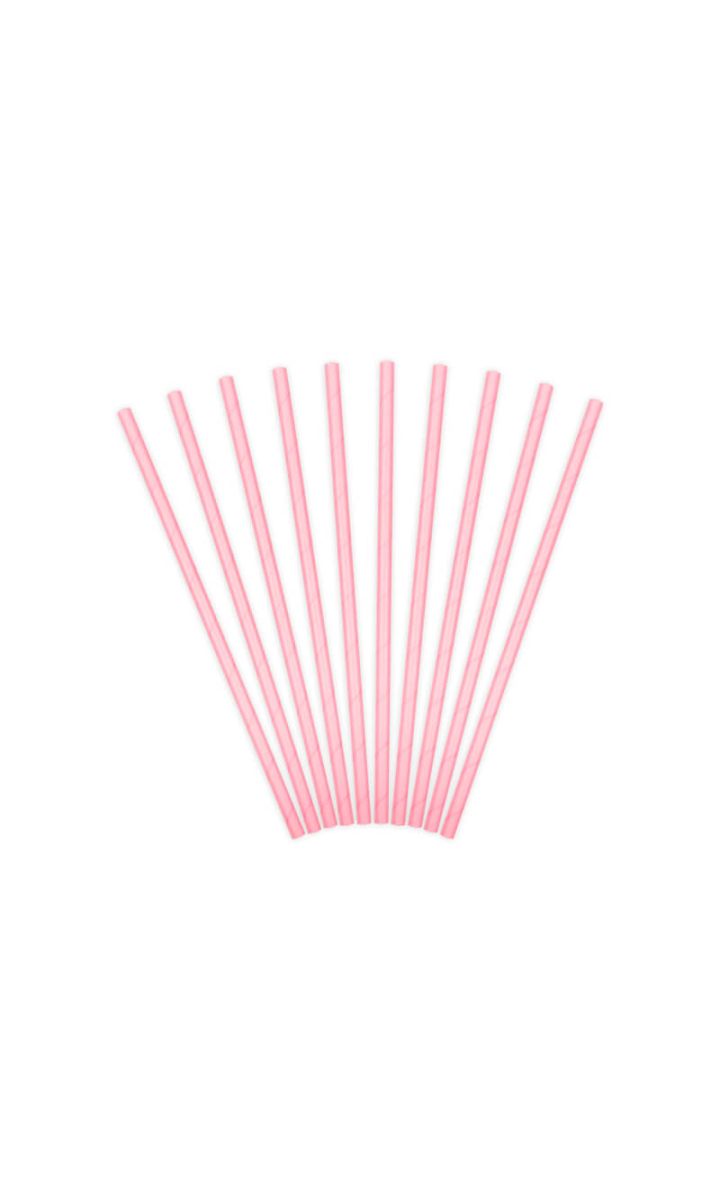 Słomki papierowe różowe jasne, 19,5 cm