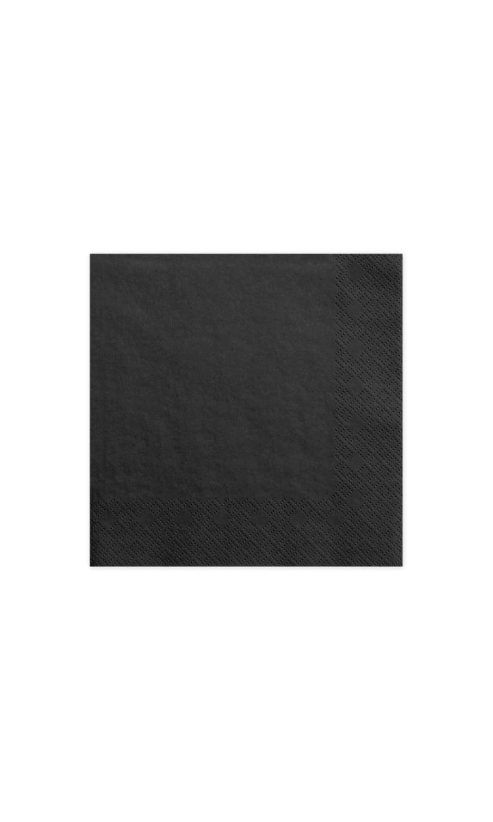 Serwetki trójwarstwowe, czarny, 33x33cm (1 op. / 20 szt.)